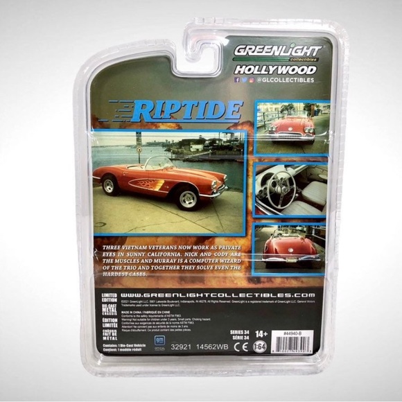 Greenlight Collectible Hollywood x Riptide 1960 Chevrolet Corvette Roadster! - Picture 3 of 3